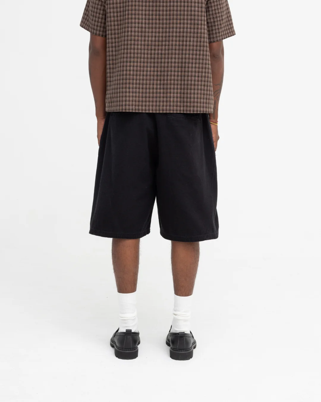 Baggy Panel Shorts (Black) - Image 9