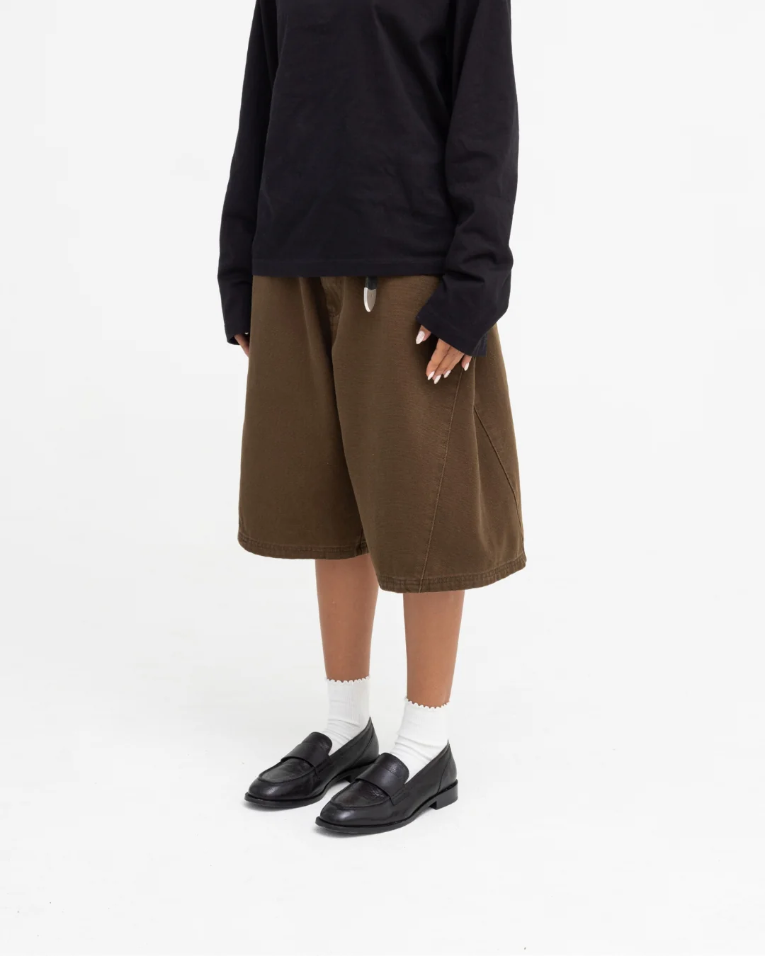 Baggy Panel Shorts (Khaki) - Image 8