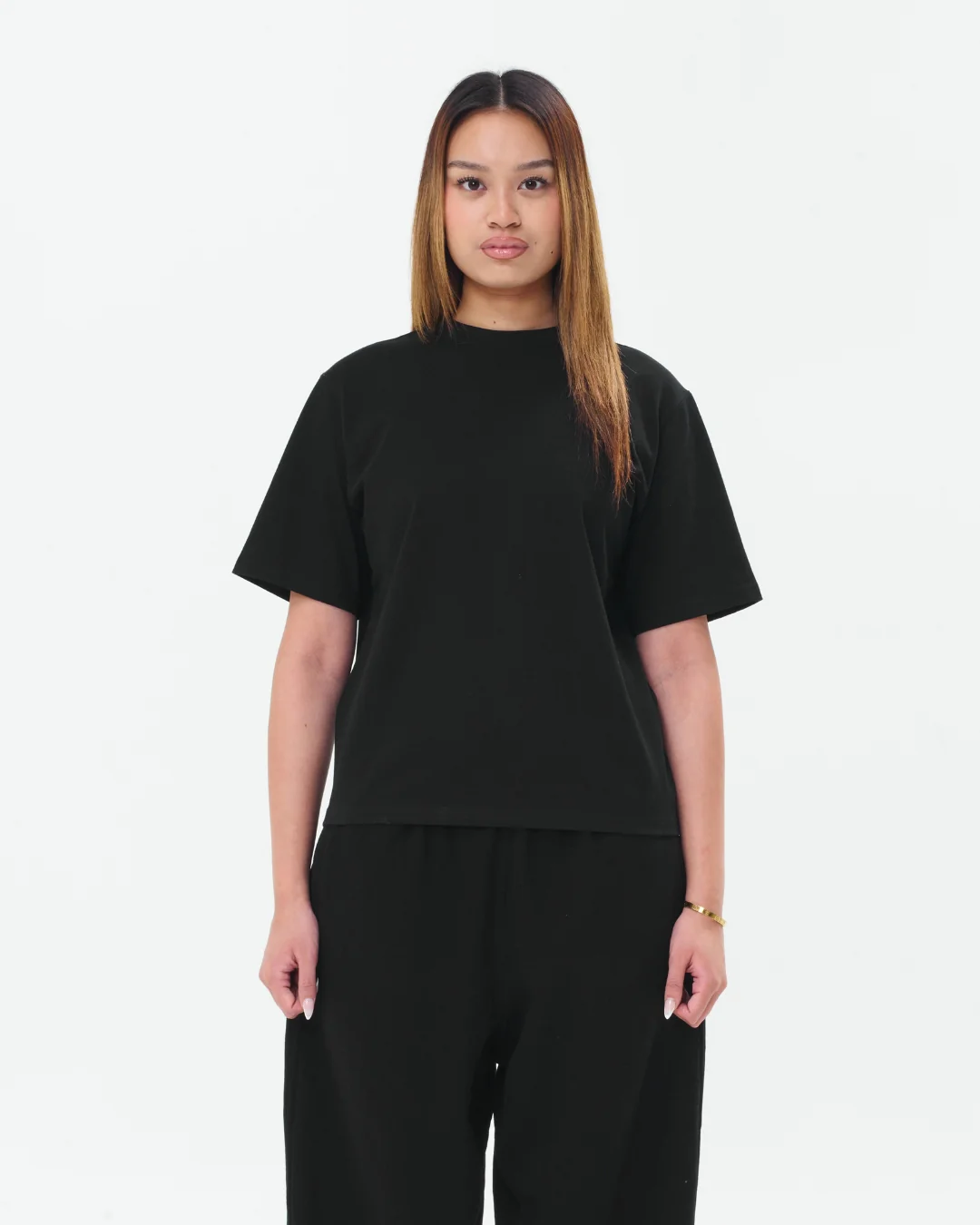 Cropped Basic Tee (Black) - Image 4