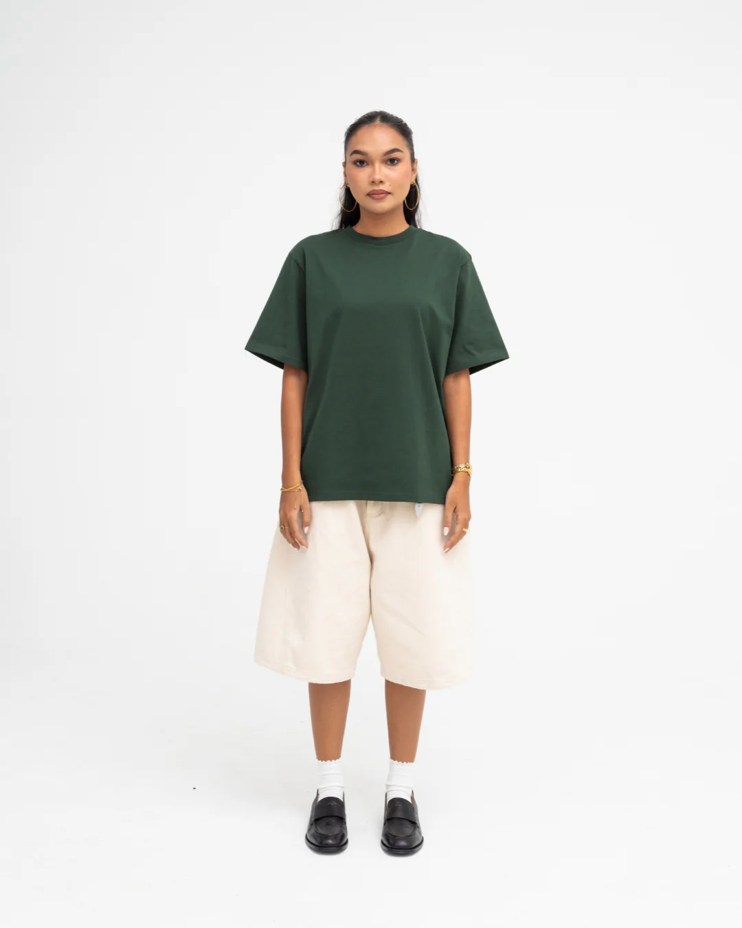 Cropped Basic Tee (Forest Green) - Image 2