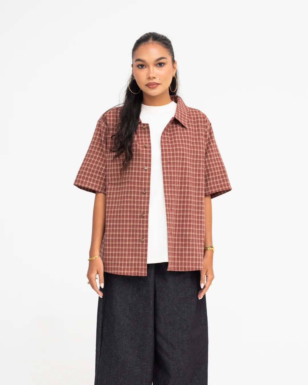 Short Sleeve Shirt (Red Plaid) - Image 7