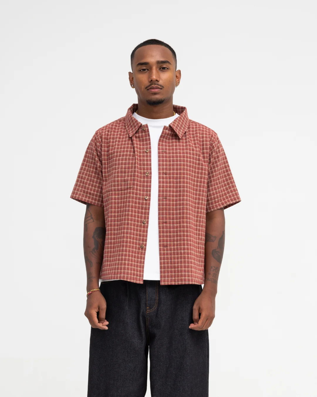 Short Sleeve Shirt (Red Plaid) - Image 8